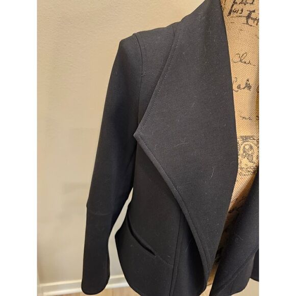 Max Studio Black Knit Drape Front Blazer Size Small - Picture 3 of 7